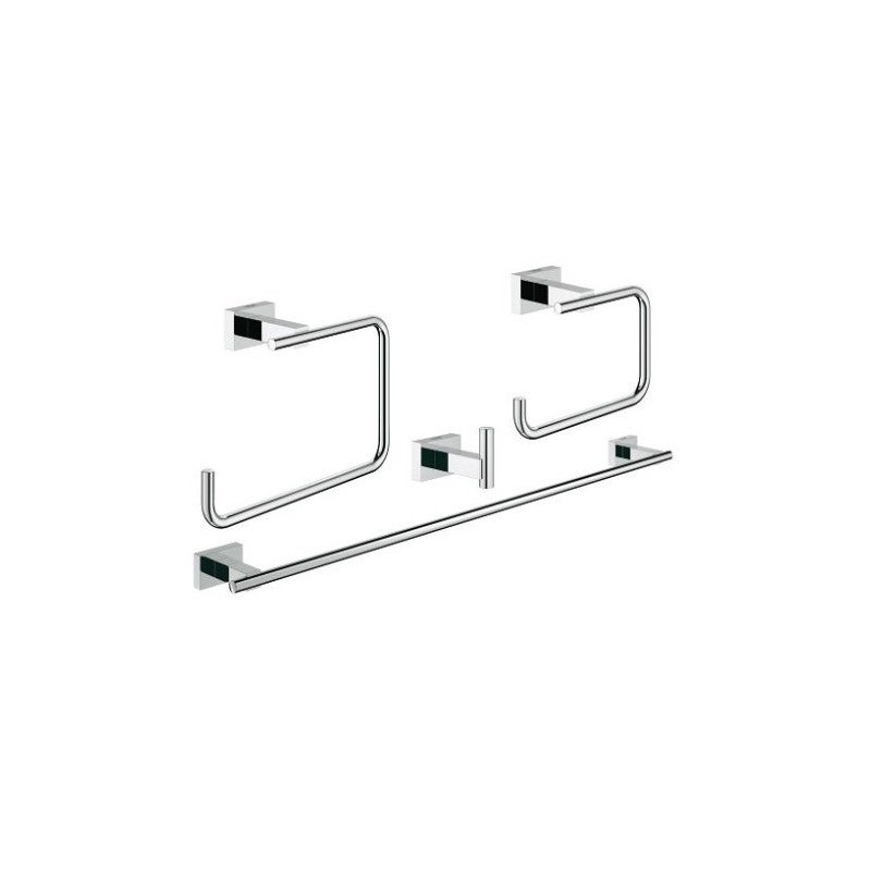 Zestaw Akcesoriów Łazienkowych Grohe Essentials Cube Chromowany i Odporny na Zadrapania
