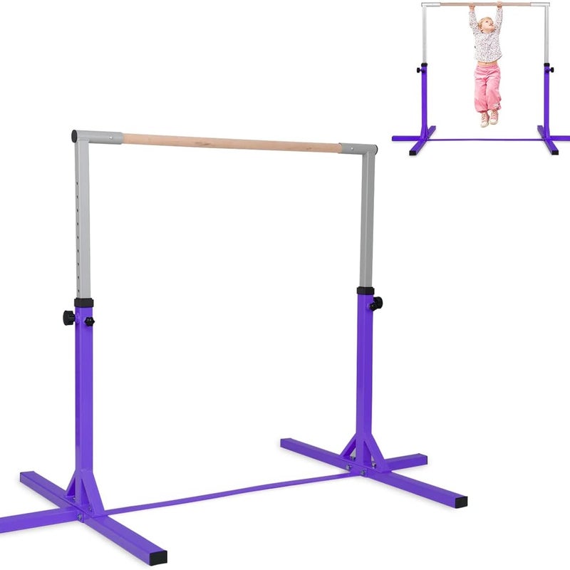 Stalowa Drążek Gimnastyczny, Regulowana Szerokość/Wysokość, Obciążenie 100-120 kg, Drążek Treningowy dla Dzieci w Wieku 6-12 lat, do Siłowni, Domu