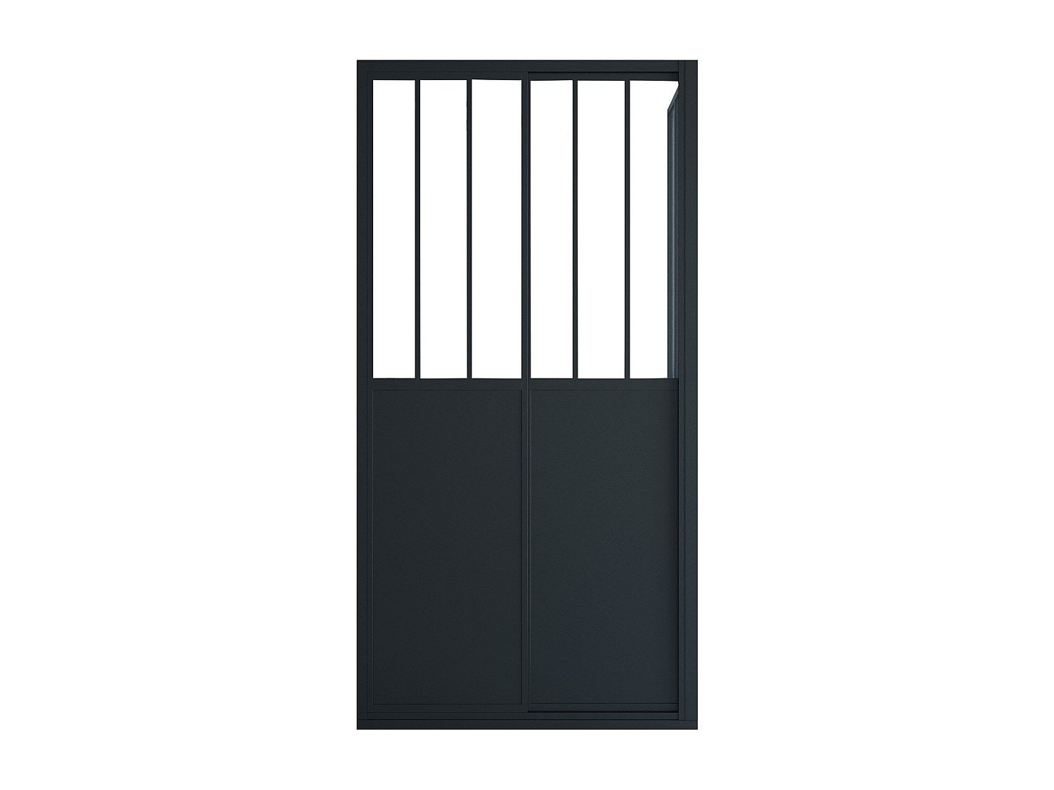 Parawan prysznicowy z drzwiami przesuwnymi w kolorze czarnym matowym w stylu industrialnym - 100 x 80 x 195 cm - URBANIK