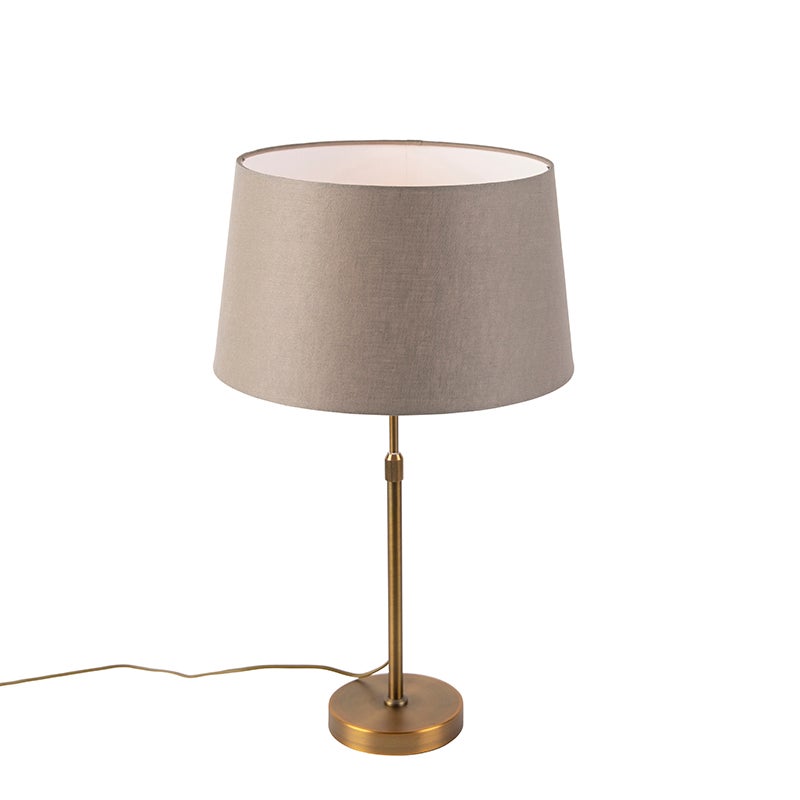 Qazqa country-rustic lampa stołowa z kloszem - Parte - taupe, max. 60w, e27, 70cm, IP20 oświetlenie wewnętrzne
