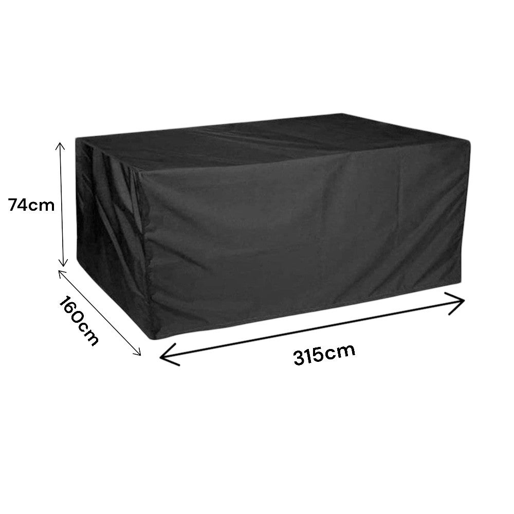 Funda Impermeable para Muebles de Jardín 315 x 160 x 74 cm, Funda Protectora Impermeable de Poliéster Oxford, Juego de Mesa y Silla para Exterior - 2