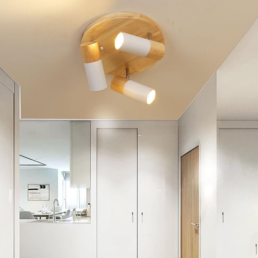 Plafoniera nordica, LED multi-testa orientabile, faretto a disco da soffitto, E27, luce bianca, lampada decorativa per camera da letto e soggiorno - 3