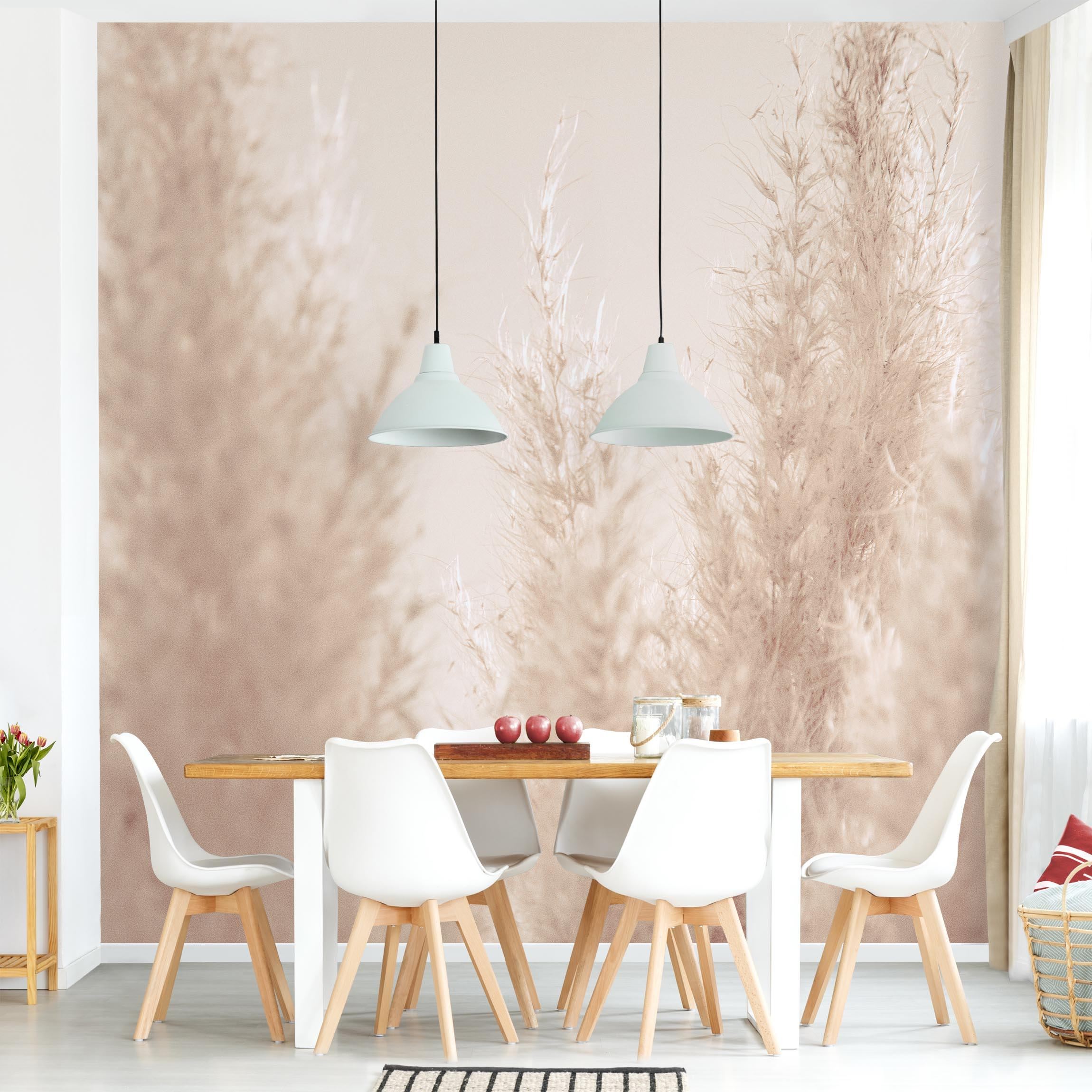 Papel pintado fotomural botánico tropical rústico romántico flores 291 - salón dormitorio cocina pasillo - tnt 336 x 336 cm adhesivo