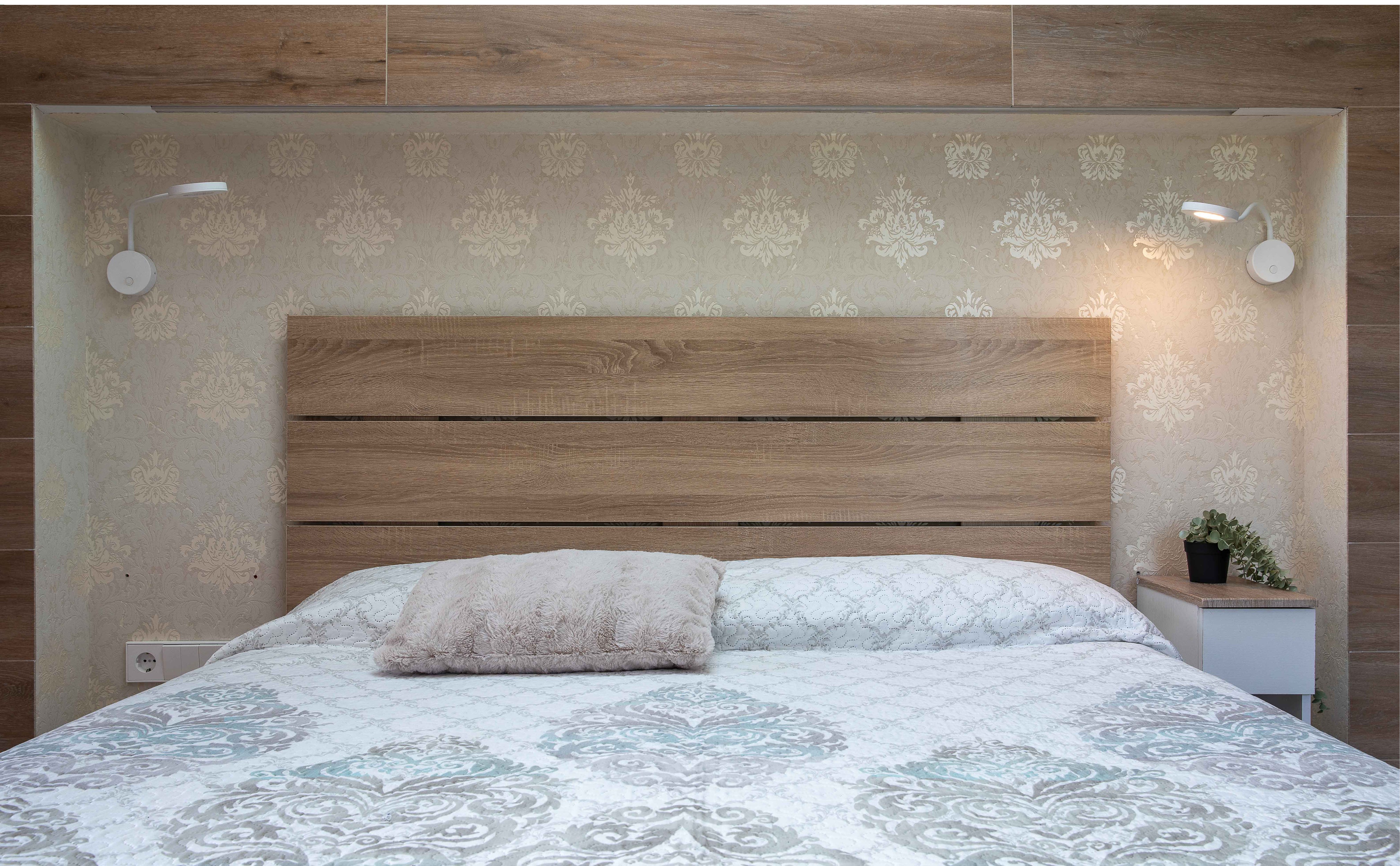 DUPI Cabecero Aitana de Madera para Cama de 150 cm – Estilo Nórdico, 160x59 cm, Fácil de Instalar – Color Taupé - 7