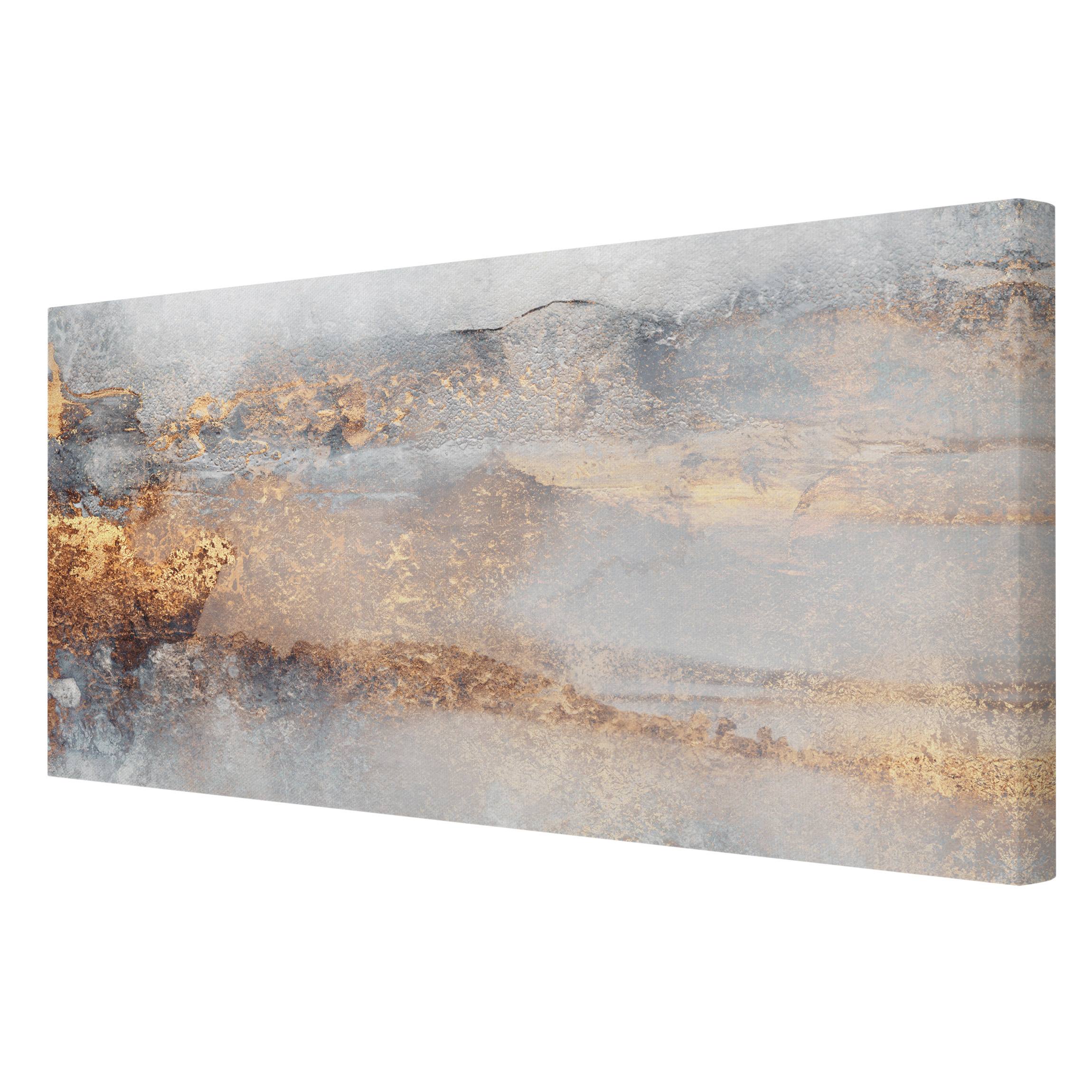 Impression sur toile tableau sur toile châssis gris art à motifs abstrait peinture 54 cuisine chambre à coucher salon couloir 100 x 50 cm - 6