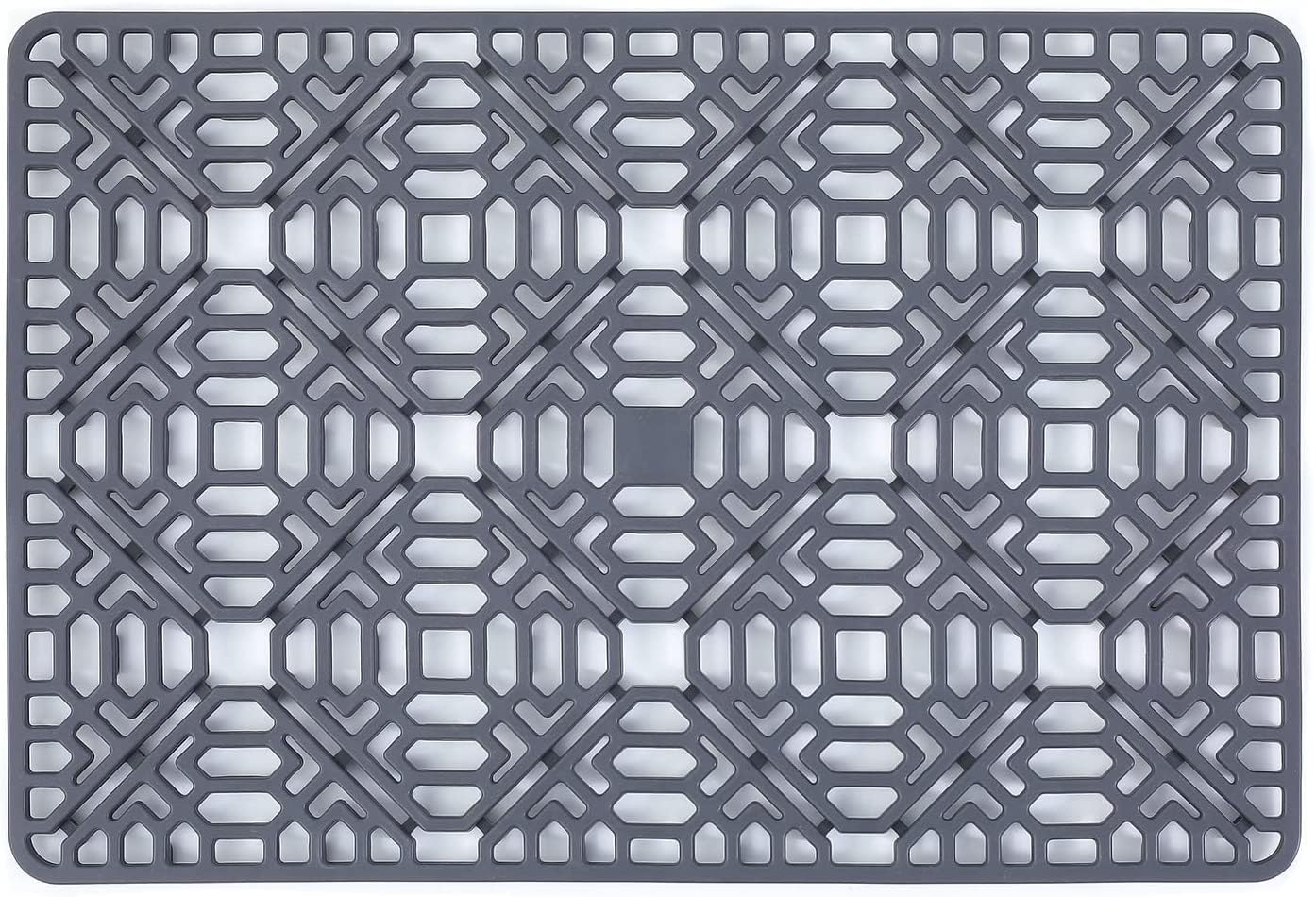 sztuka 40×27CM mata do zlewu, antypoślizgowa, odporna na ciepło silikonowa mata do osuszania, szara silikonowa mata odpływowa, składana i antypoślizgo