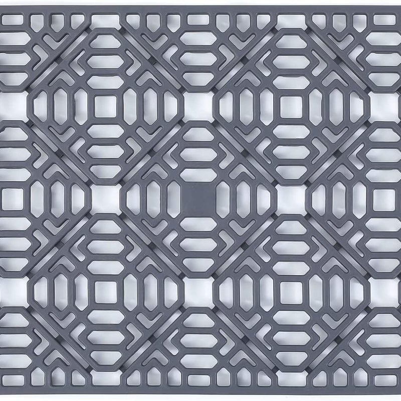 sztuka 40×27CM mata do zlewu, antypoślizgowa, odporna na ciepło silikonowa mata do osuszania, szara silikonowa mata odpływowa, składana i antypoślizgo