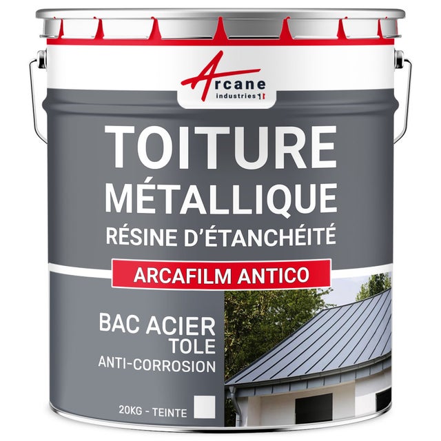 Résine Étanchéité toiture métallique résistant à la corrosion - ARCAFILM ANTICO - 20 kg Blanc - ARCANE INDUSTRIES