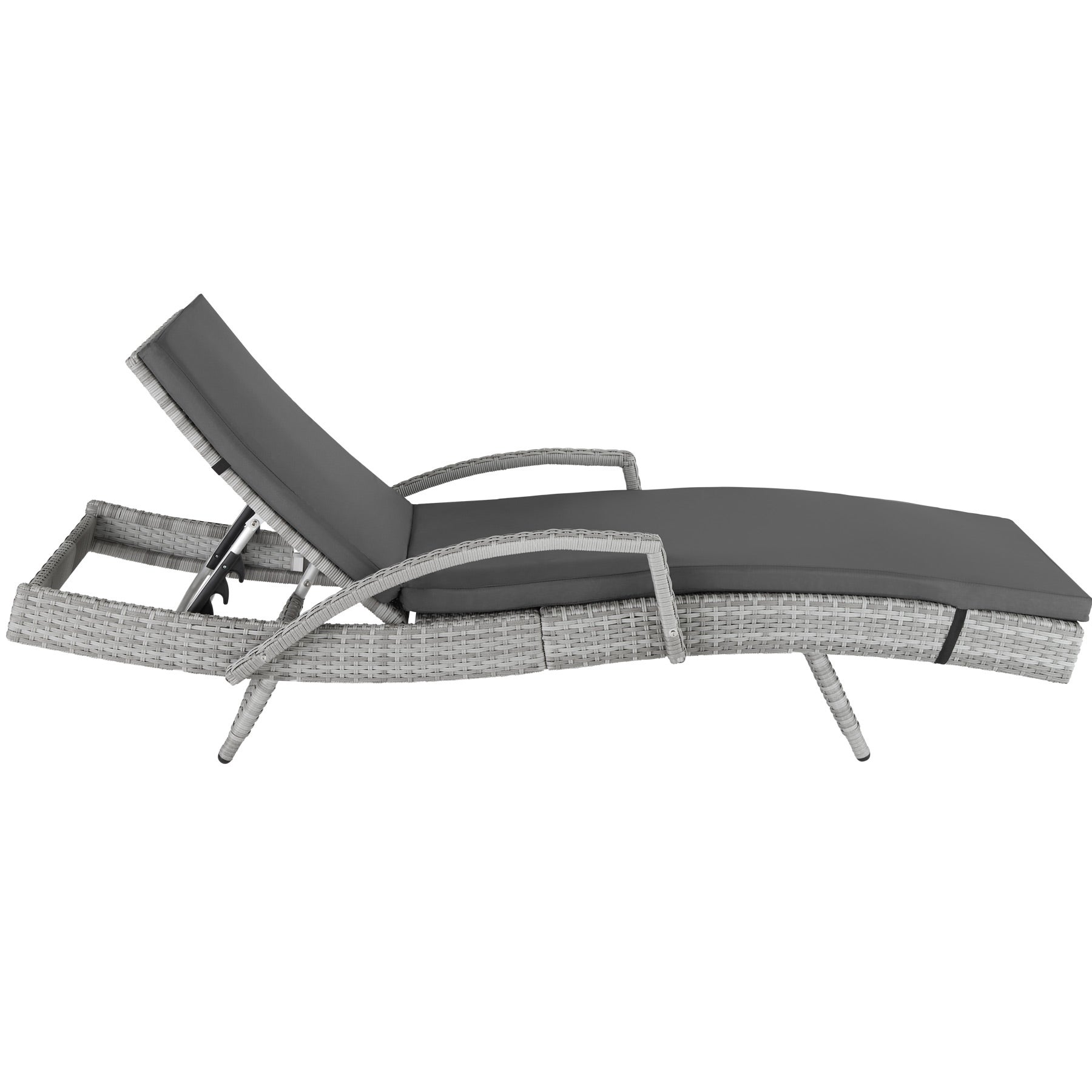 Bain de soleil en résine tressée et aluminium avec dossier réglable sur 5 positions TECTAKE - 7