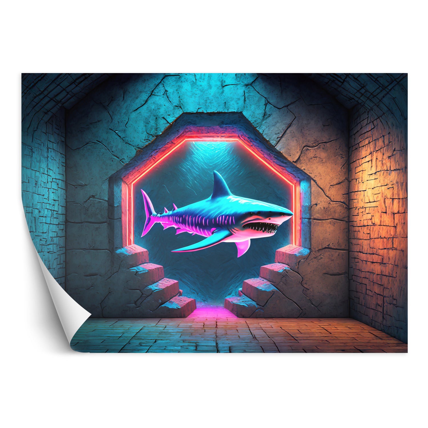 Fototapeta, Rekin Zwierzęta Neon 350x245