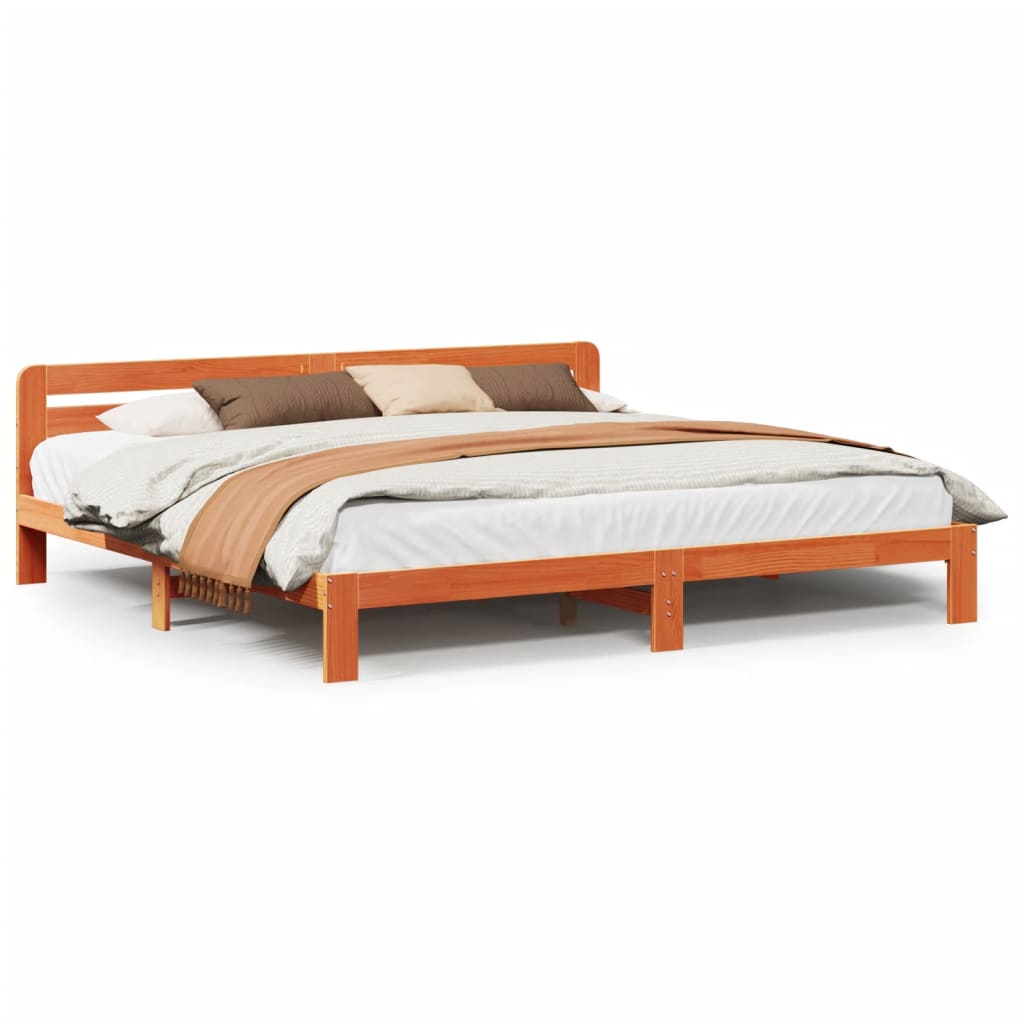 Łóżko Drewniane Rama Łóżka Sofa Brązowe Do Sypialni Pokoju 180x200 cm