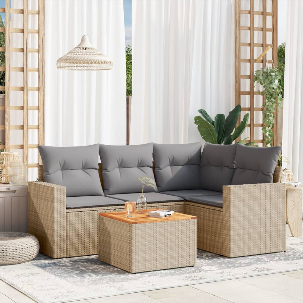 vidaXL Salon de Jardin avec Coussins 4 pcs, Canapés de Terrasse, Ensemble de Meubles de Patio, Mobilier d'Extérieur, Mélange 3265273 - Mobilier de Jardin - Achat & prix