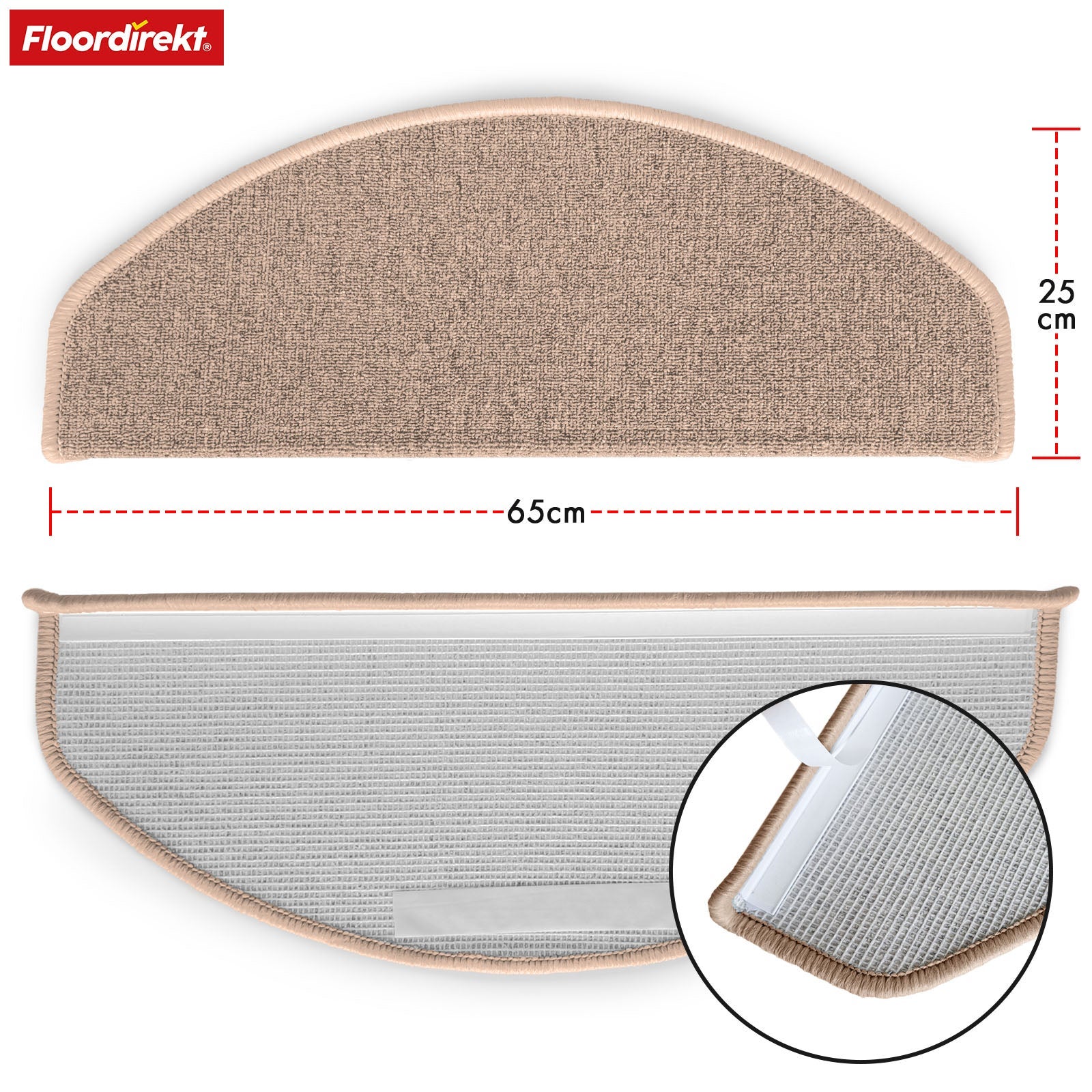 x15 Tapis de marche demi-circulaires London Pro - Beige - 2