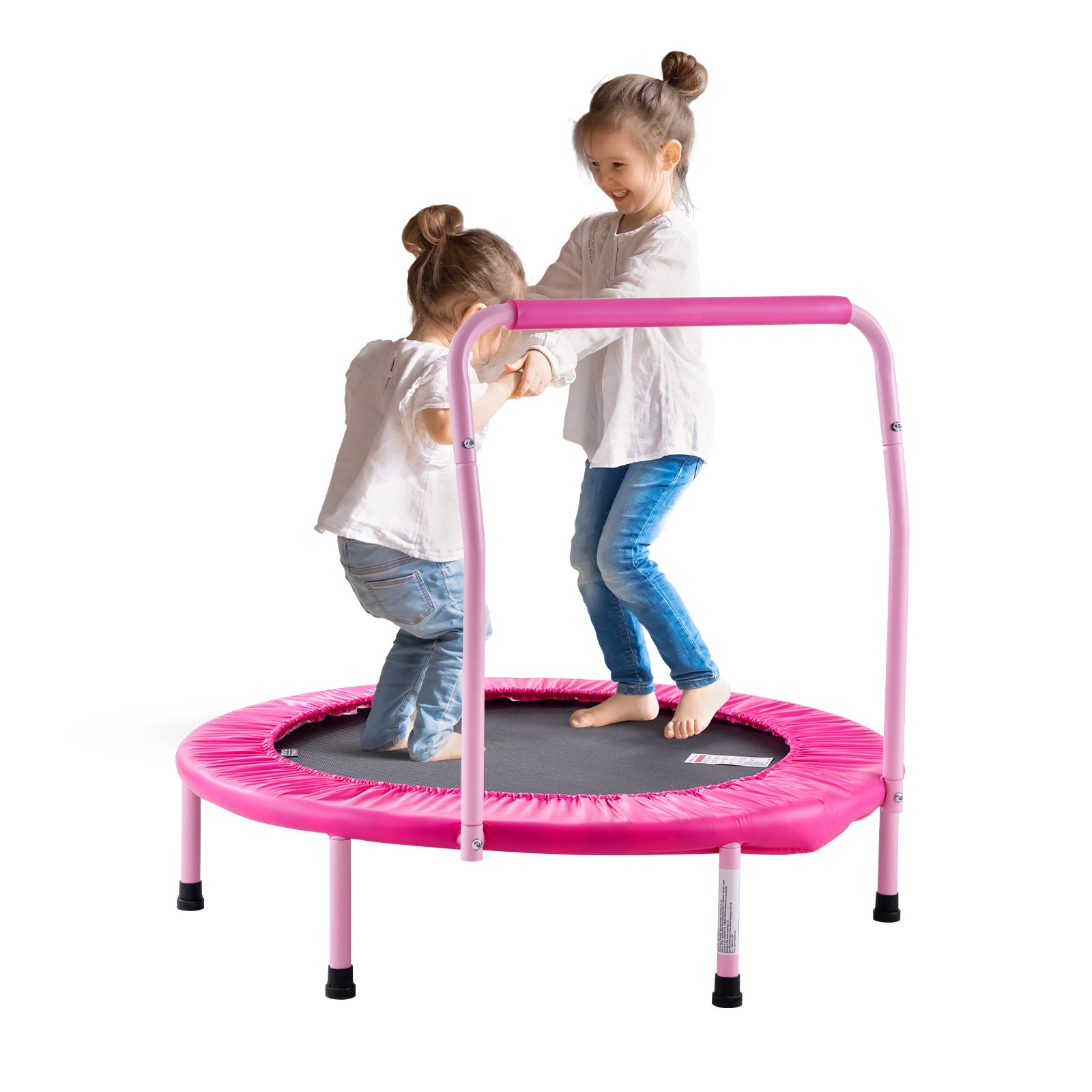 Trampolina Składana Mini Trampolina 100kg Trampolina Rebounder 36" Różowa VEVOR