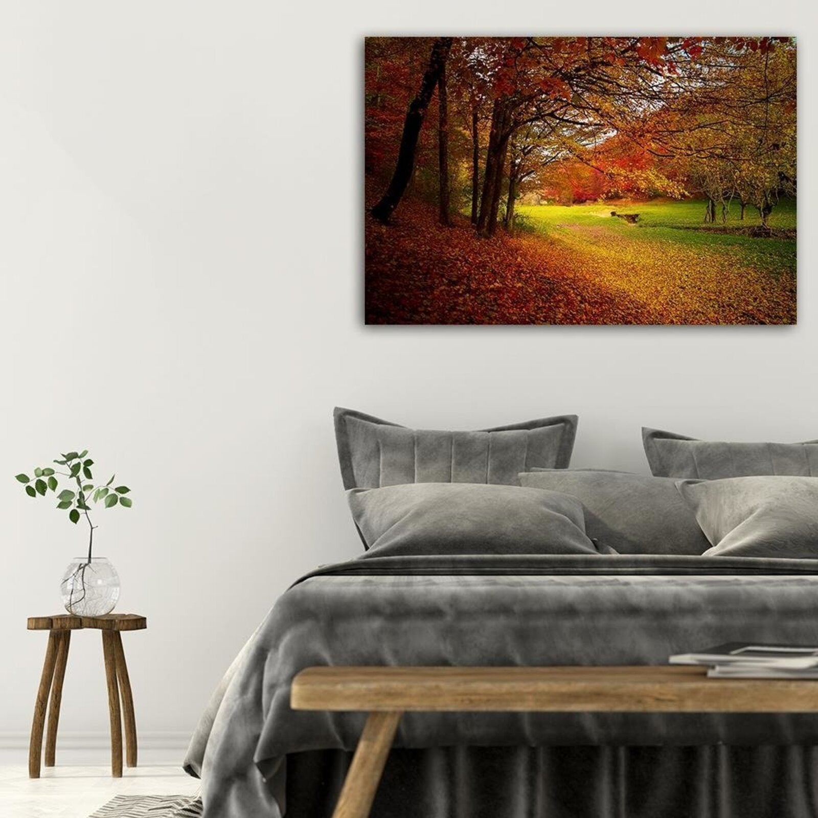Tableau bois forêt verte clairière - 120 x 80 cm - 3
