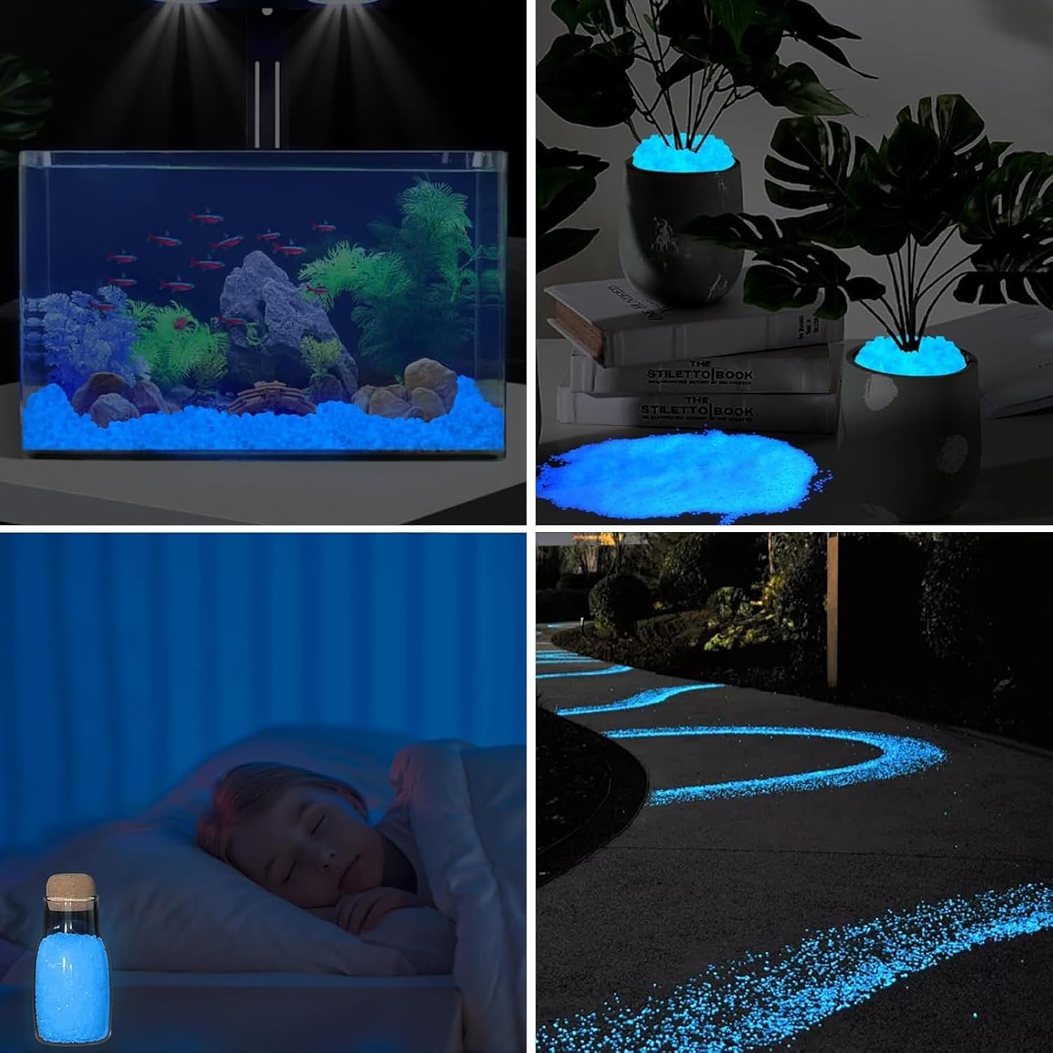 10 000 piedras luminosas blancas de 3 a 5 mm para decoración de jardín. Guijarros que brillan en la oscuridad. - 6