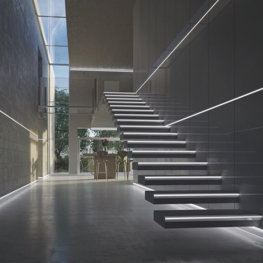 Profilé Aluminium encastré 2m avec Couvercle Blanc Opaque - 1 m - SILUMEN - 6