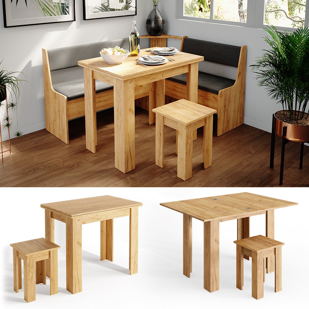 Vicco Table de salle à manger avec chaise Roman, Chêne de force doré, 60x90cm - 2
