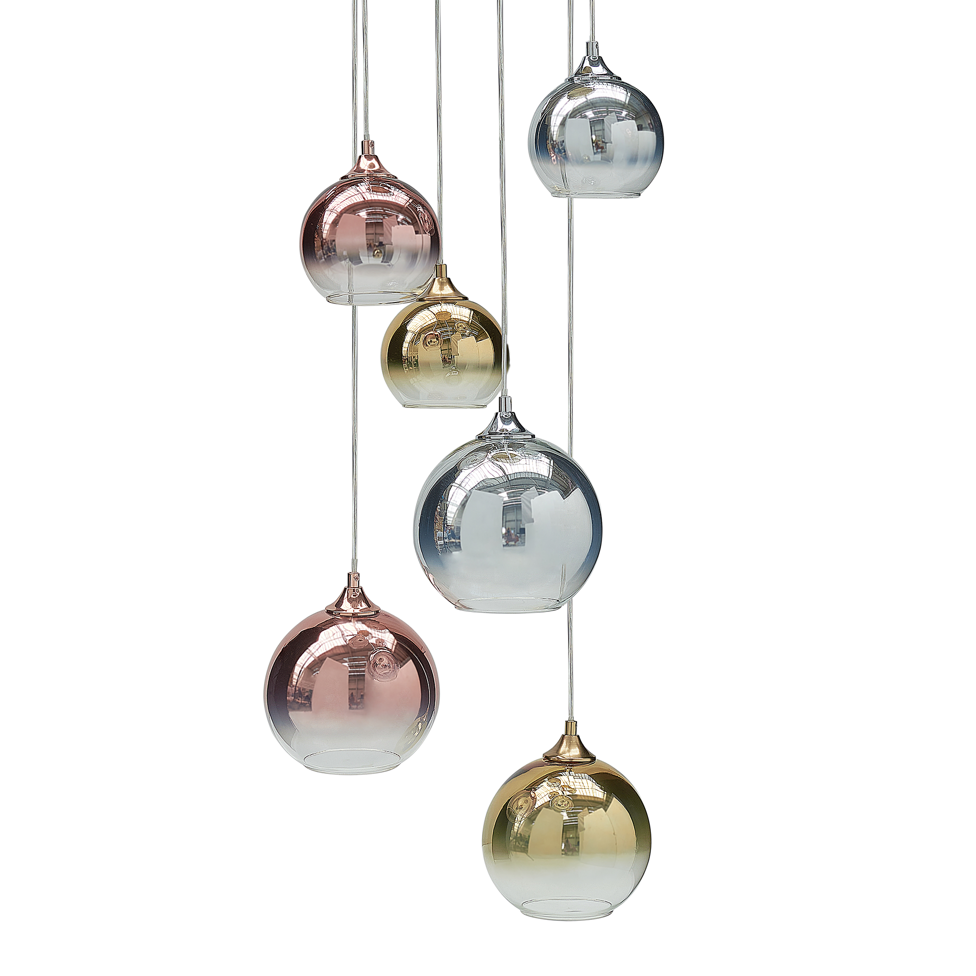 Lampadario moderno, in vetro soffiato multicolore