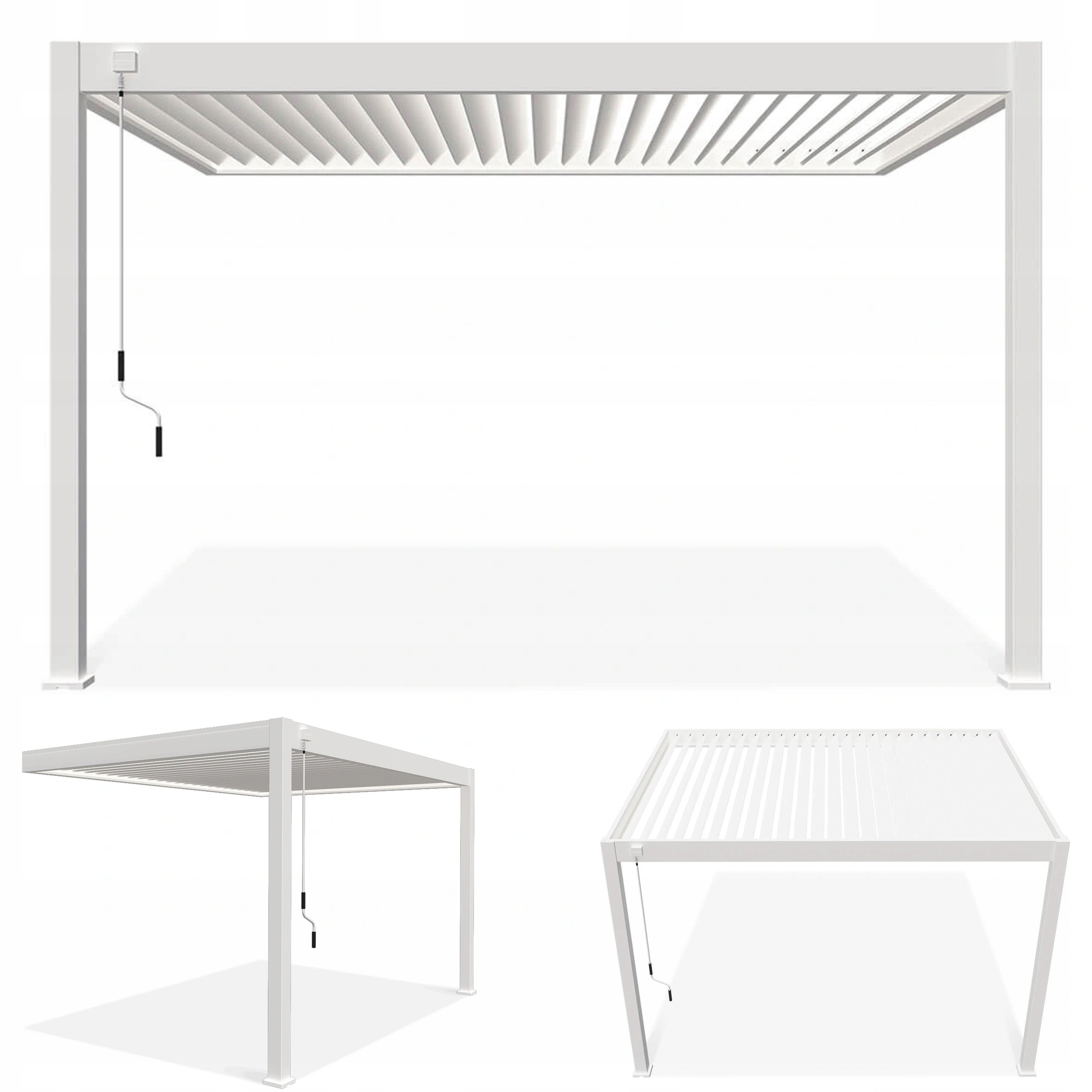 Pergola Aluminiowa Przyścienna Tarasowa Aluminium ELEGANCE WALL 3x4 Biała 1 szt