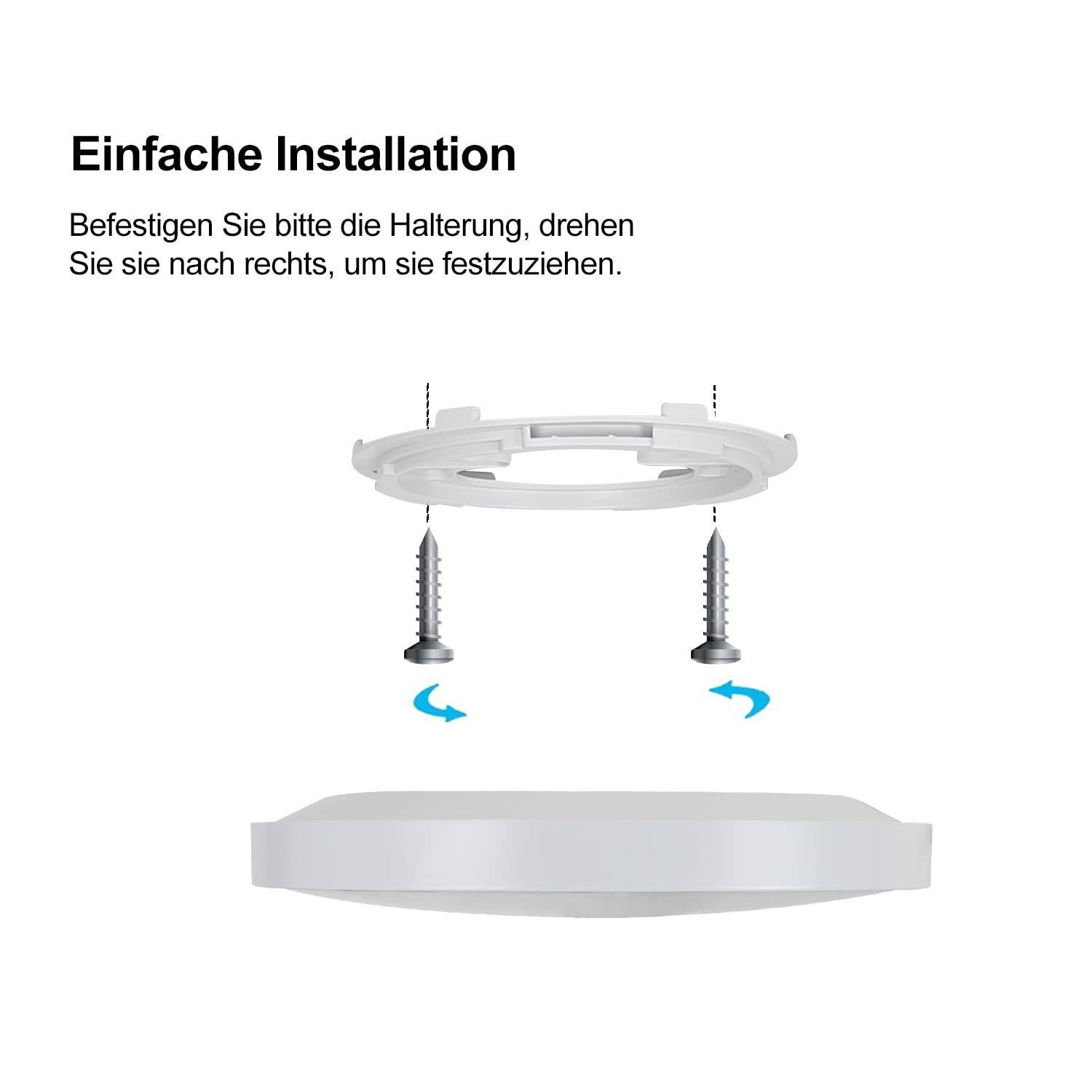 NETTLIFE Lámpara de Techo LED 28 cm Redonda IP44 Blanco 4000 K 17 W Plana para Dormitorio Cocina Baño Pasillo - 8