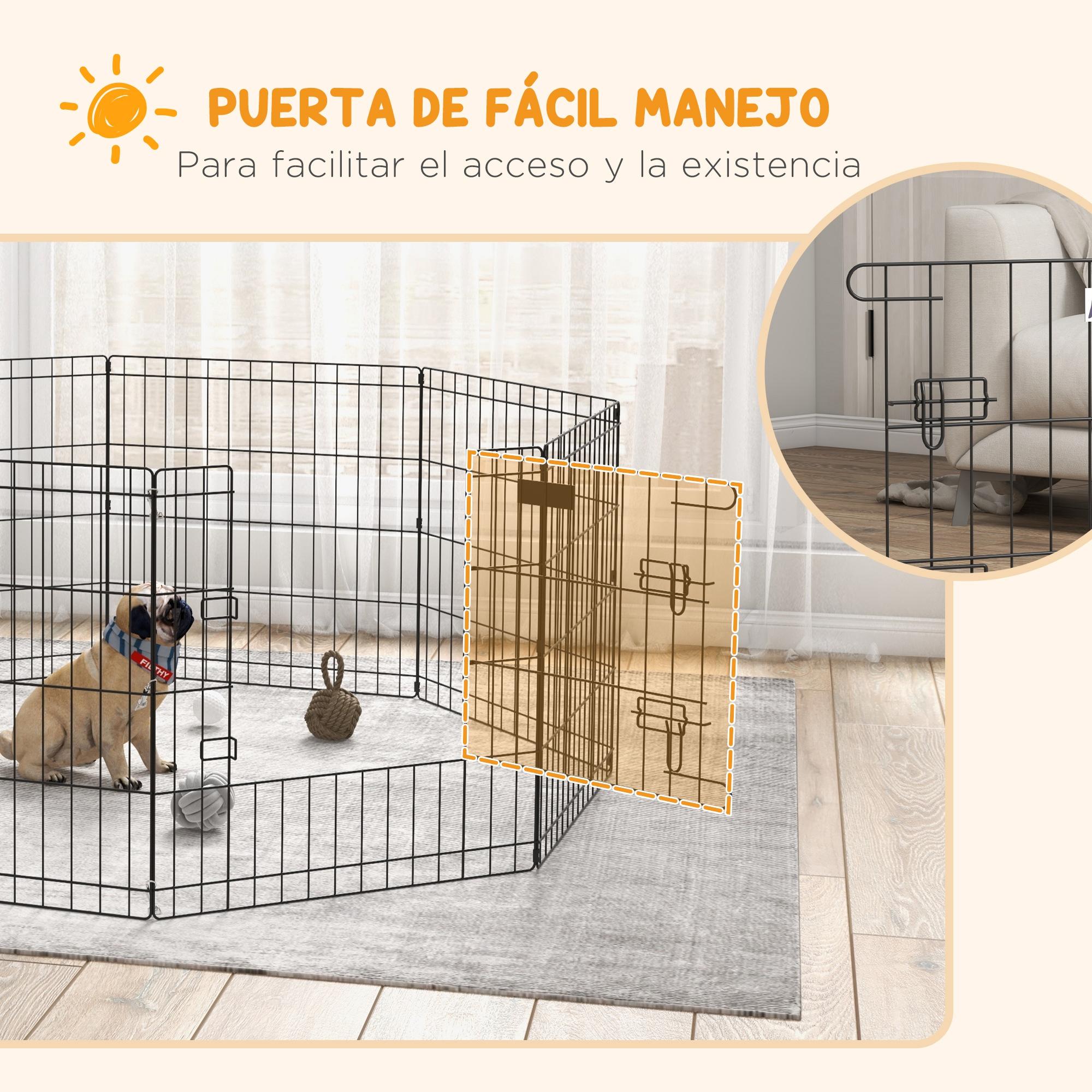 Parque para Perros PawHut Metal Negro 61x61 cm - 7