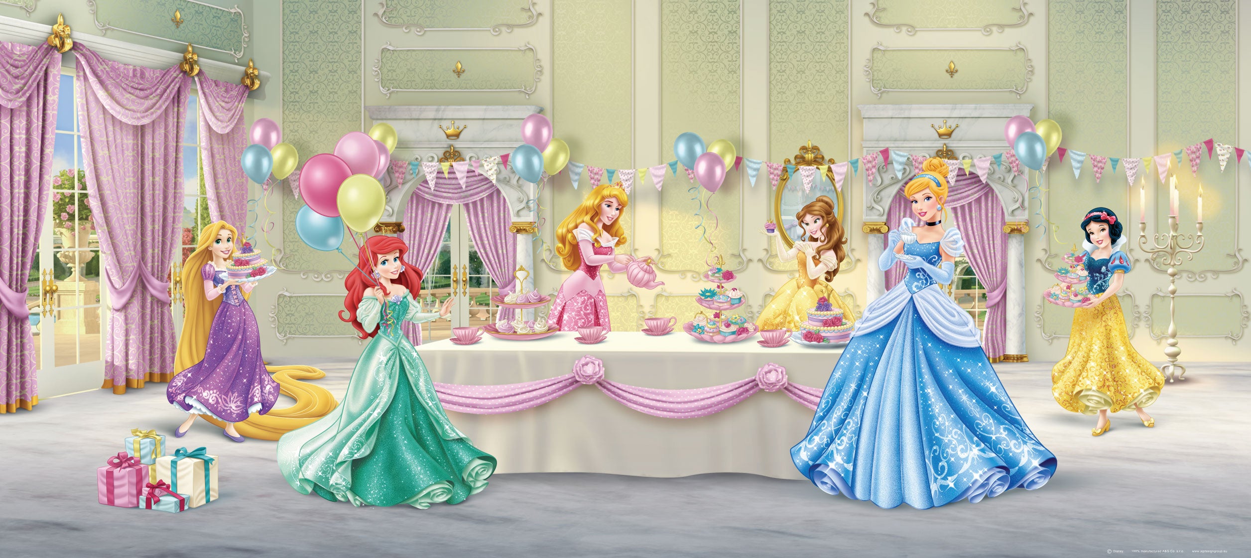 Affiche#0 Princesses vert, rose et jaune - 202 x 90 cm - Disney | Leroy ...