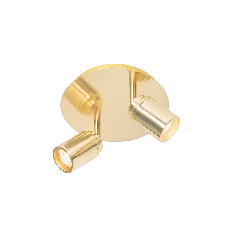 Nowoczesny reflektor łazienkowy mosiądz 2-światła IP44 - Ducha