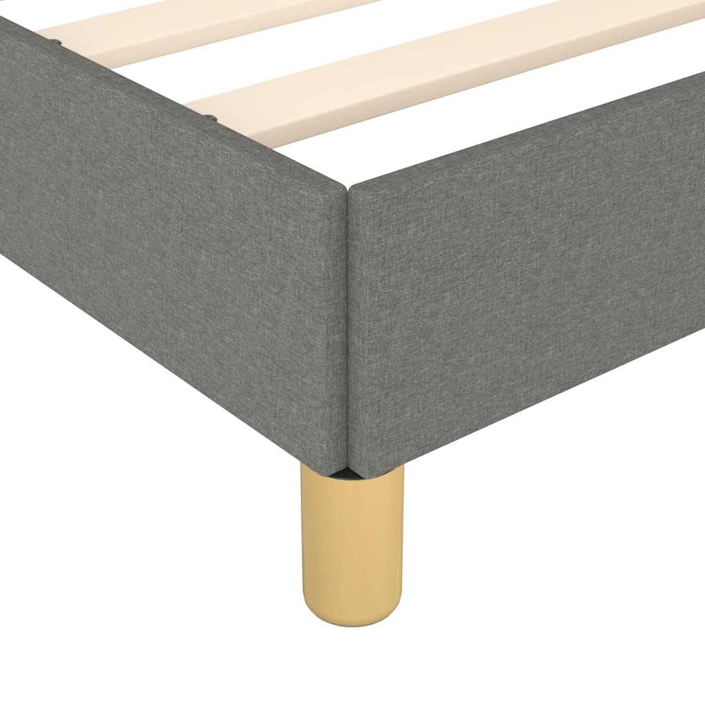 Cadre de lit sans matelas gris foncé 200 x 200 cm tissu - 7
