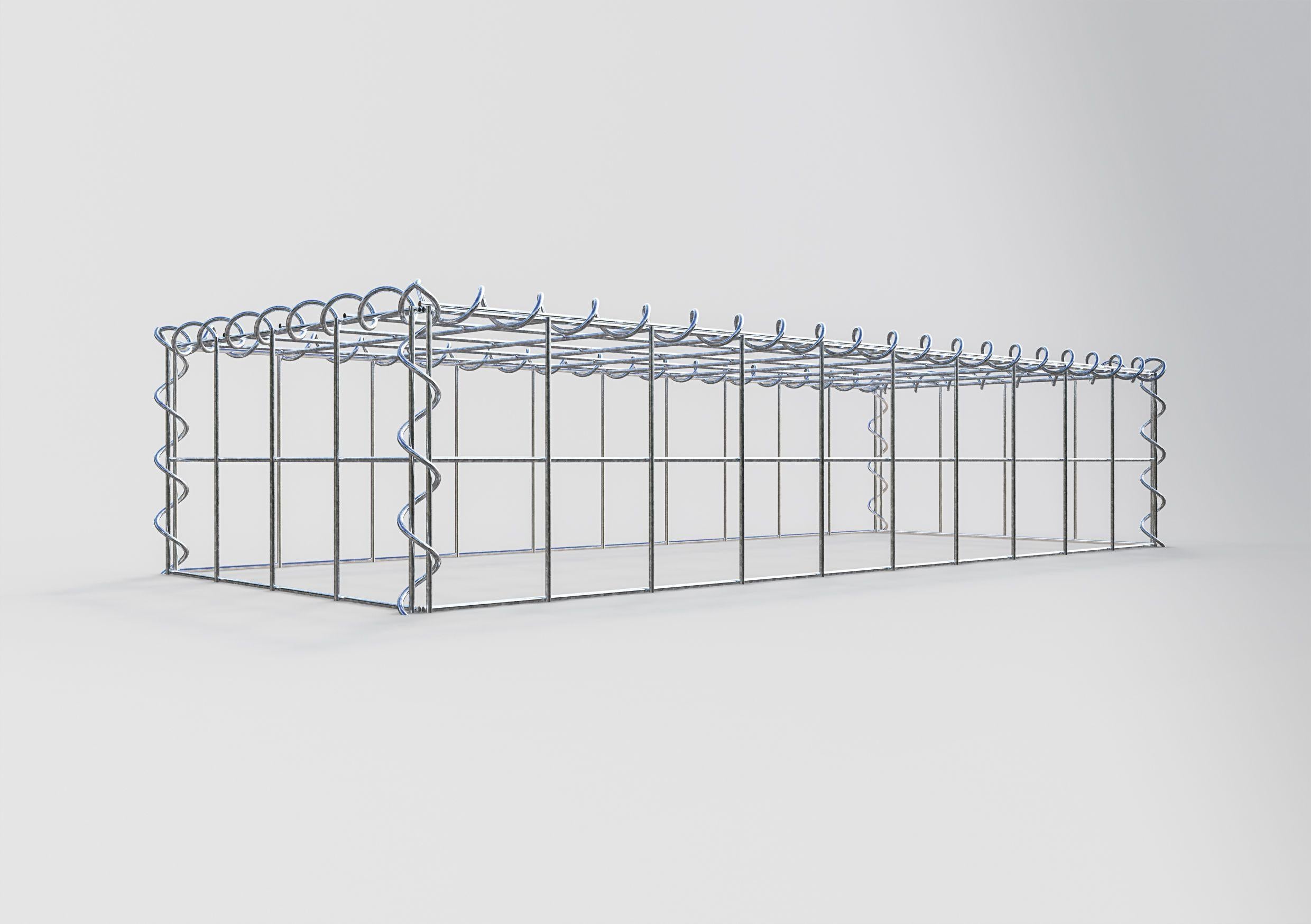 Gavión para apilar en acero galvanizado 100x20x40cm (LxAxP), malla 10 x 10cm, Espiral, sin rejilla inferior - 2
