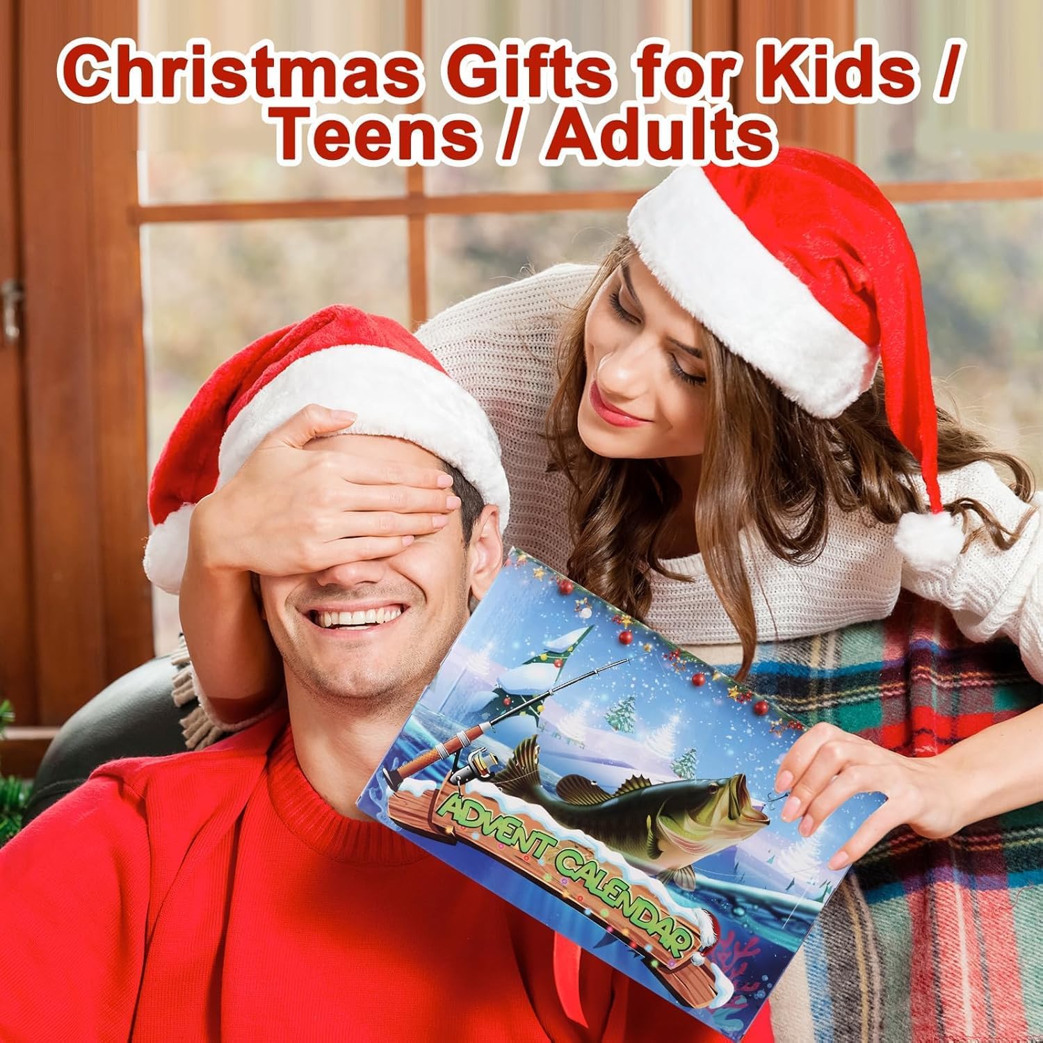 Kalendarz adwentowy, kalendarz odliczający do świąt z przynętami wędkarskimi, zestaw przynęt wędkarskich 24 w 1, prezenty świąteczne - 6