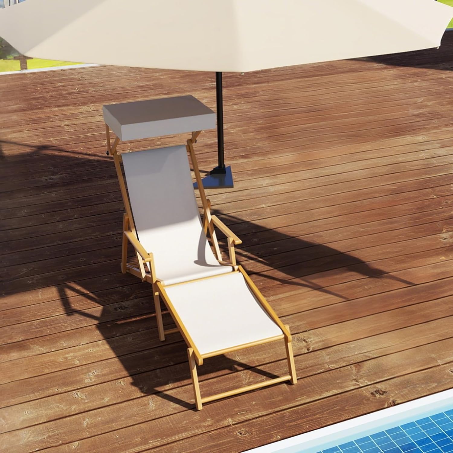 KidKraft Chaise Longue En Bois Pour Enfant Avec Coussin, Bain De Soleil Double, Salon De Jardin