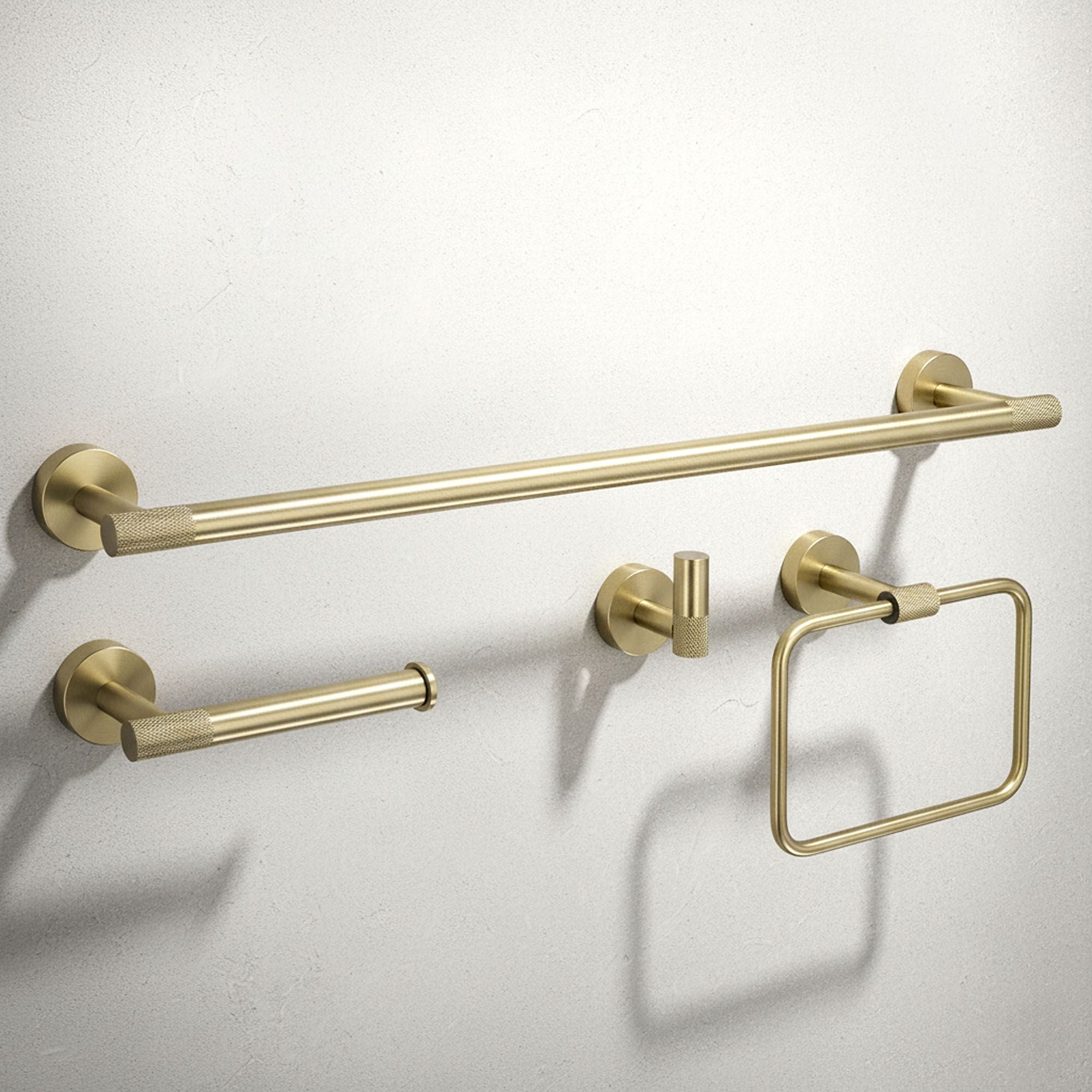 Zestaw akcesoriów łazienkowych GRID Złoty Szczotkowany 4 elementy