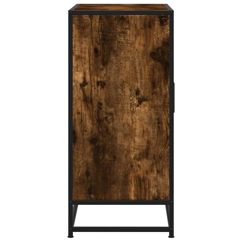 Buffet chêne fumé 68x35x76 cm bois d'ingénierie et métal - 5