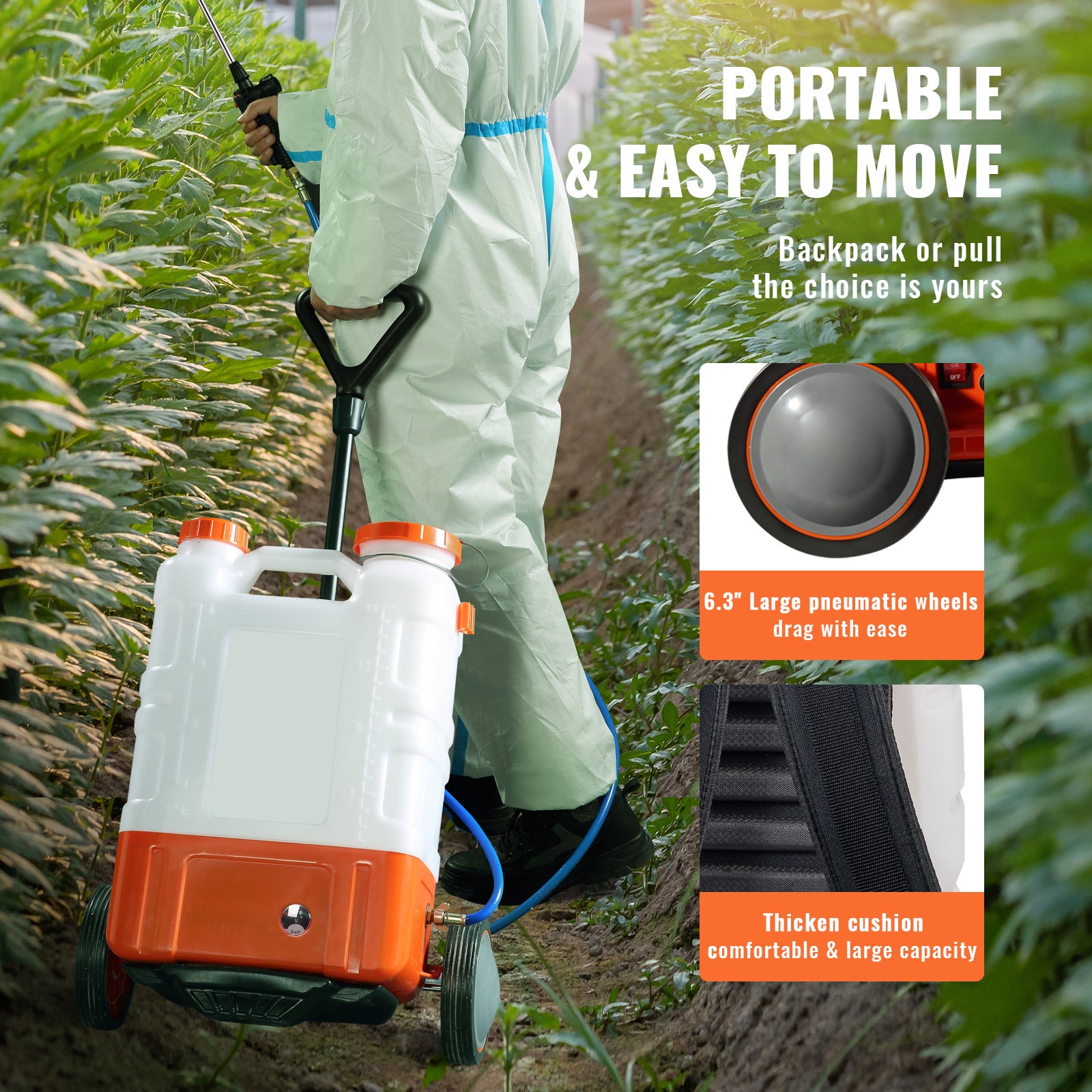 Pulvérisateur à dos SucceBuy 15 L pour jardinage, 0‑94 PSI, pulvérisation facile, confort maximal pour un usage prolongé - 7