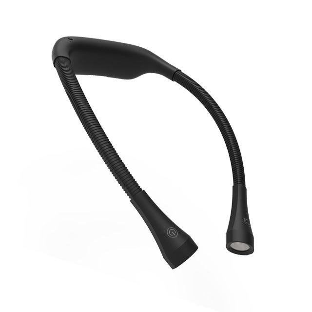 Lampka LED do czytania mocowana na szyi, lampka nocna, 3 kolory, 6 poziomów jasności, giętkie ramię, akumulator.