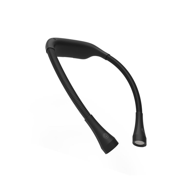 Lampka LED do czytania mocowana na szyi, lampka nocna, 3 kolory, 6 poziomów jasności, giętkie ramię, akumulator.