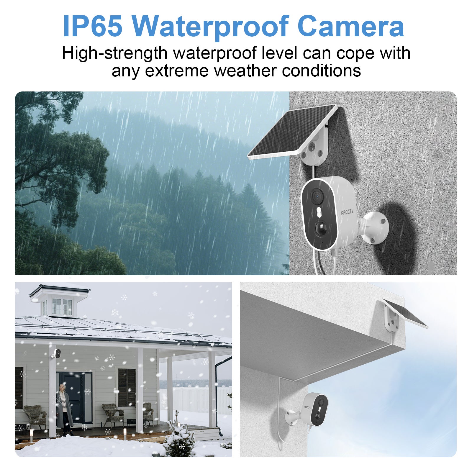 ( 2K Upgrade) Caméra de surveillance solaire d'extérieur sans fil WiFi ARCCTV 4 mégapixels, détection de mouvement PIR, vision nocturne couleur - 9