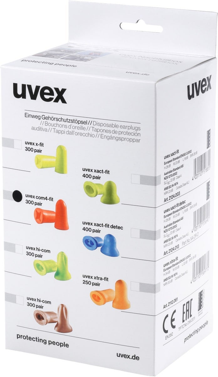 Auditif com4-fit, SNR33, recharge 300p vrac - Uvex - 2