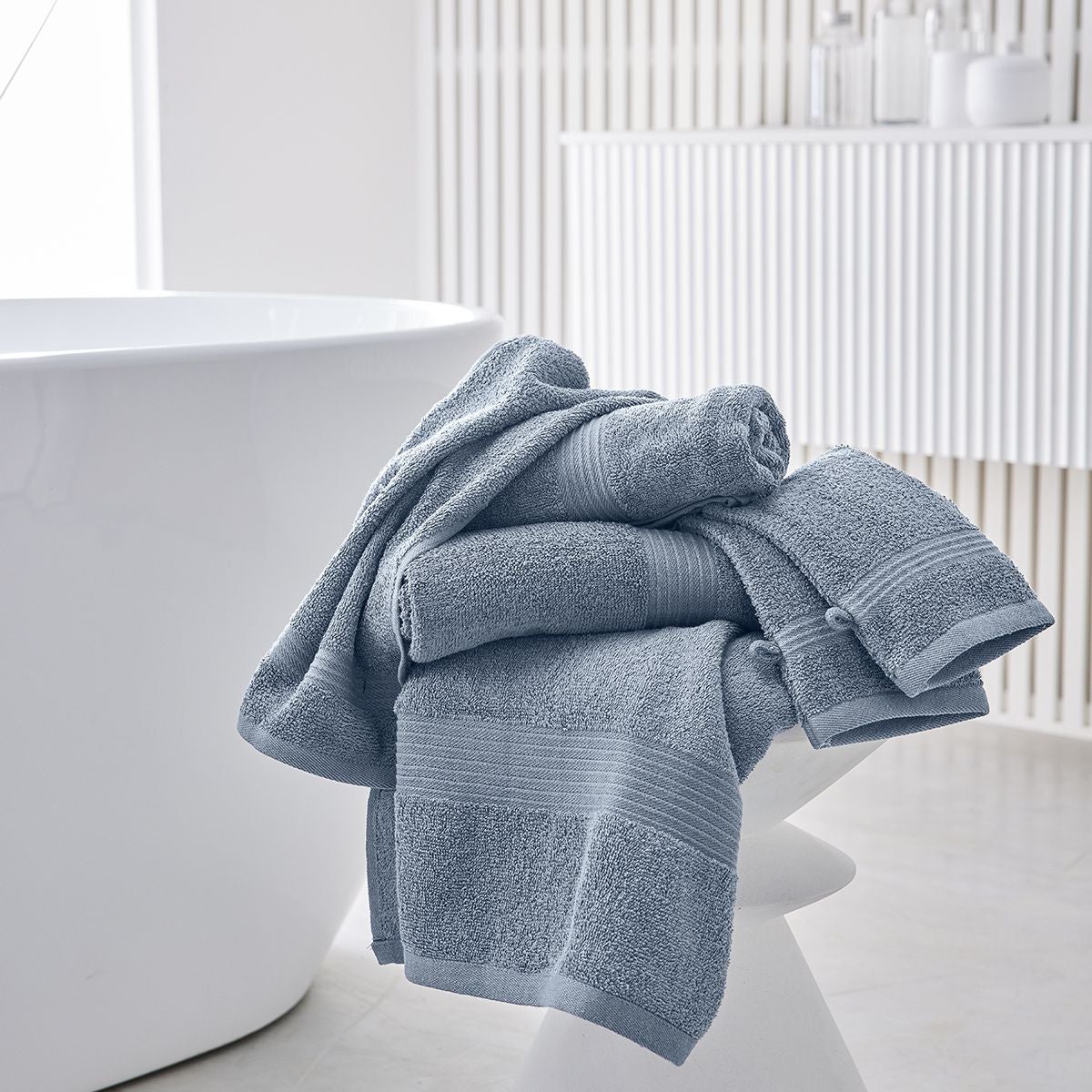 Lot de 4 serviettes invité + 4 serviettes de bain + 2 draps de bain coton uni ESSENTIAL - 2