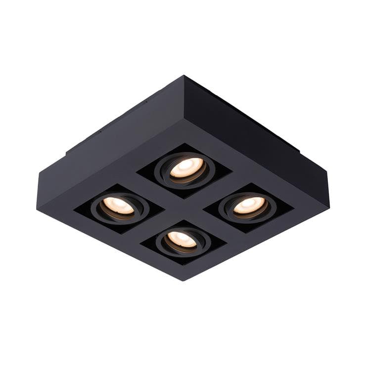 Reflektor sufitowy Spot XIRAX czarny 4xGU10x5W wym: 8,8 x 25 x 25 cm IP20 Lucide