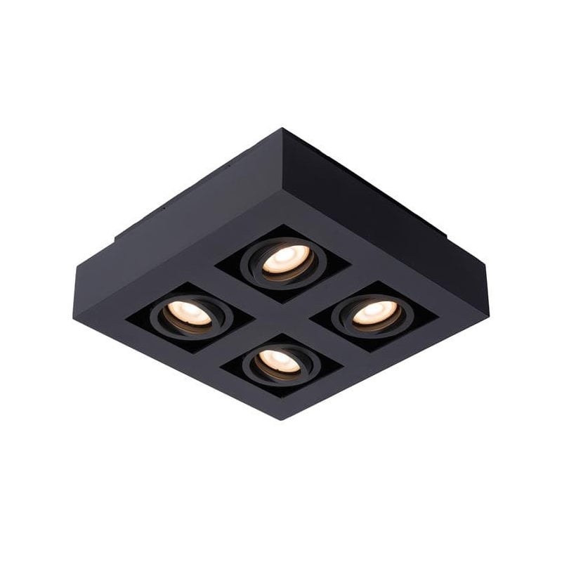 Reflektor sufitowy Spot XIRAX czarny 4xGU10x5W wym: 8,8 x 25 x 25 cm IP20 Lucide