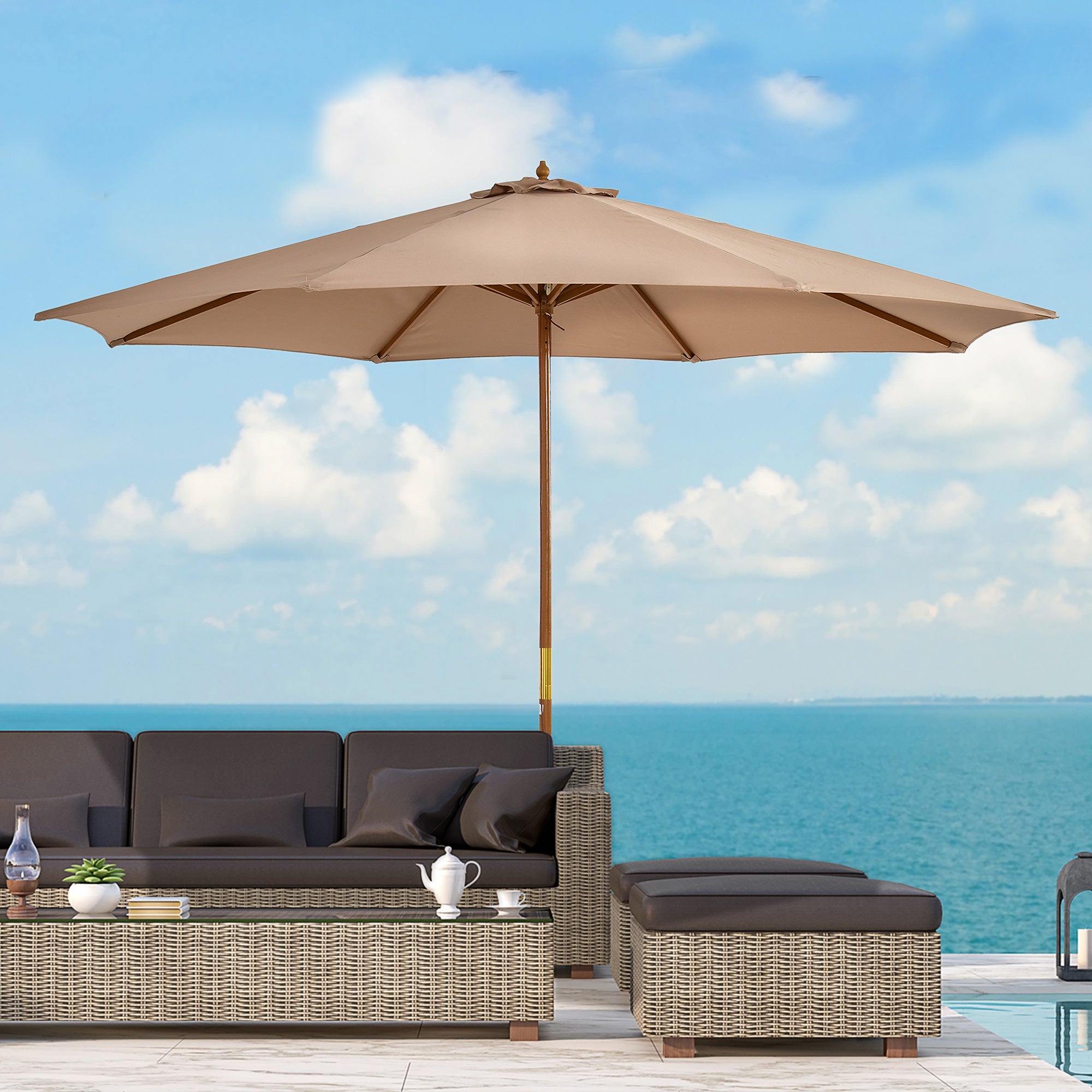 Housse de parasol de jardin Basic pour parasol jusqu'à 250 cm – Pour