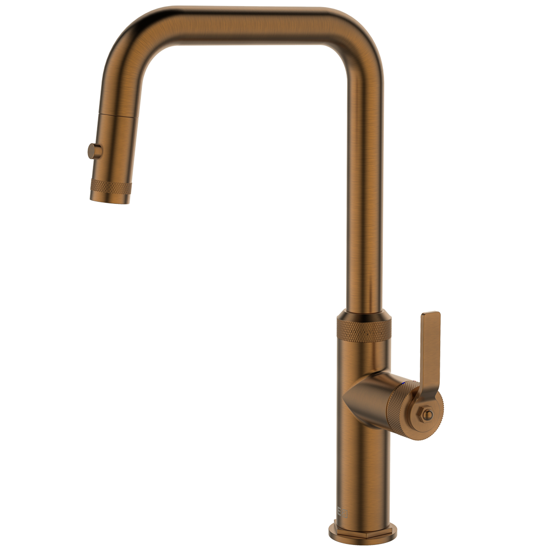 Bateria zlewozmywakowa z wyciąganą wylewką stali nierdzewnej