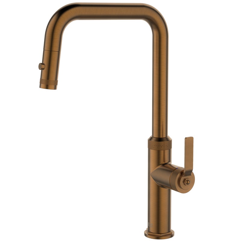 Bateria zlewozmywakowa z wyciąganą wylewką stali nierdzewnej