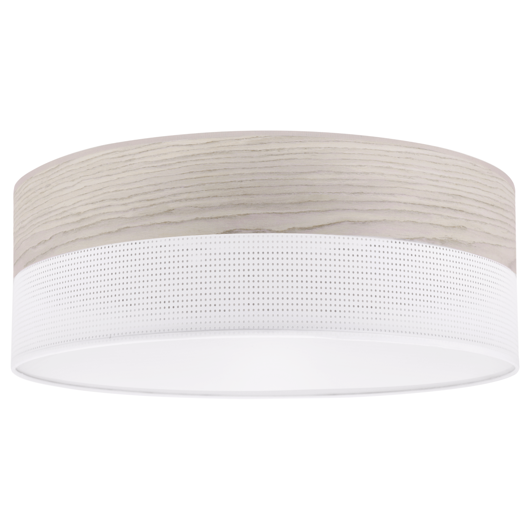 Lampa sufitowa wisząca Wood Plexi loft biała 1xE27 abażur 40cm dąb bielony Light Home LH