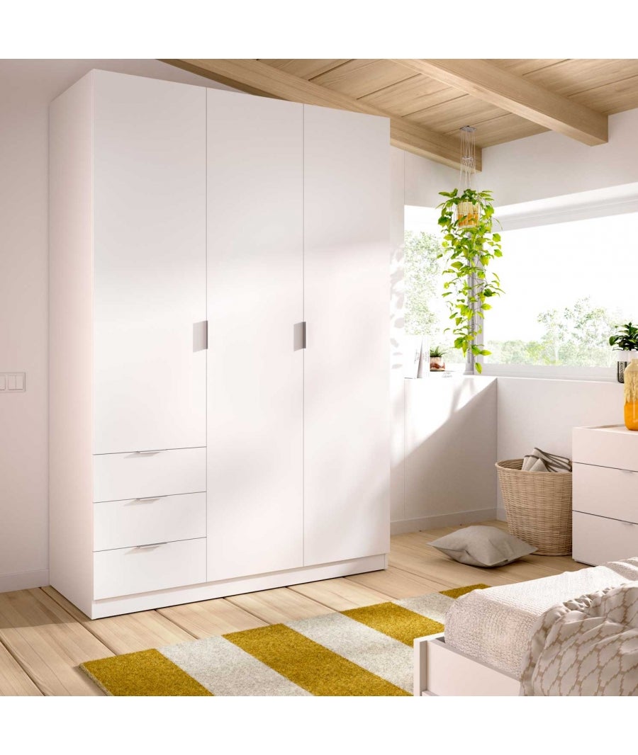 ARMADIO 3 ANTE E 3 CASSETTI NINE - Bianco -121 x 52 x 180 cm - 5