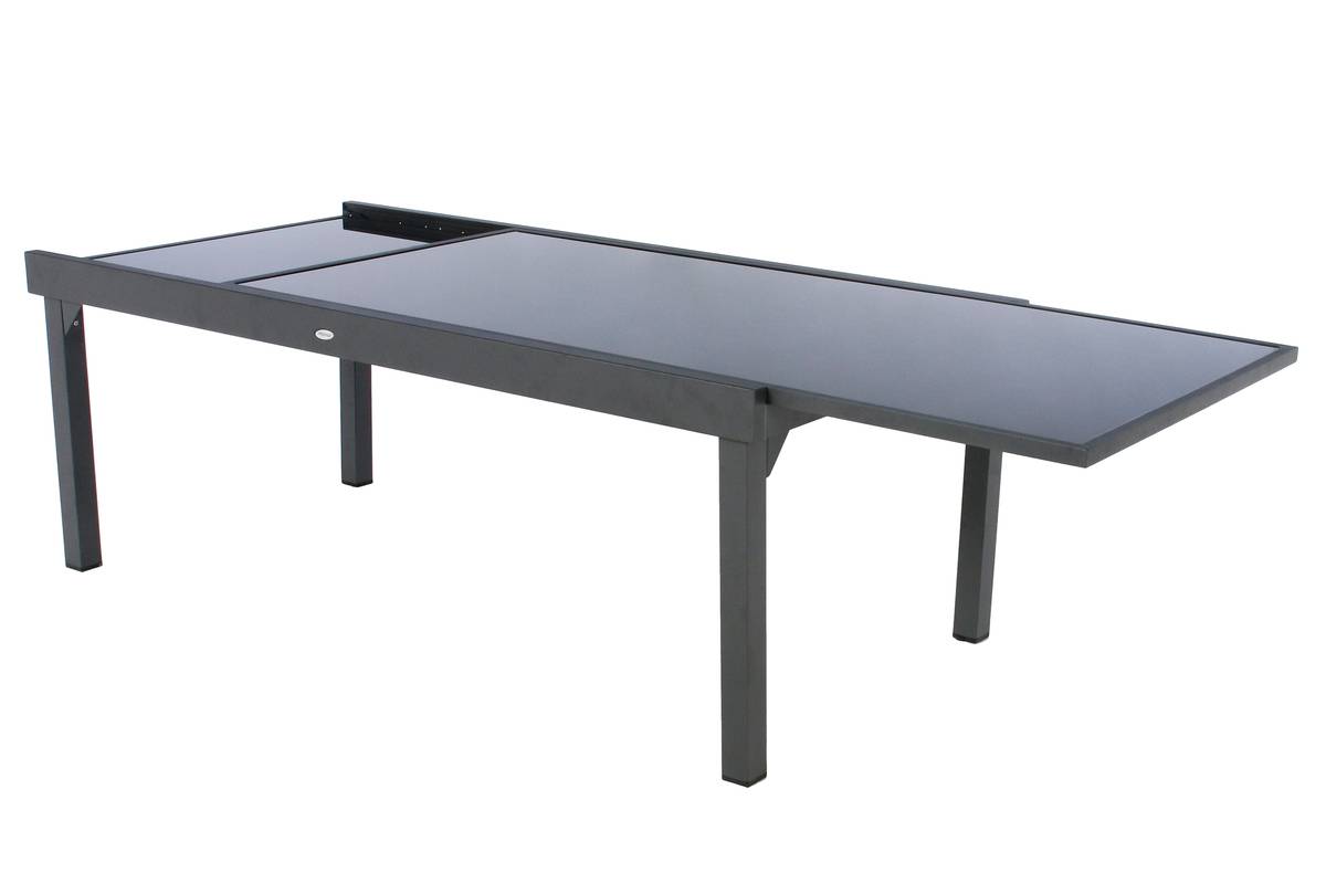Table de jardin extensible Piazza Anthracite & Graphite - Hespéride - 4