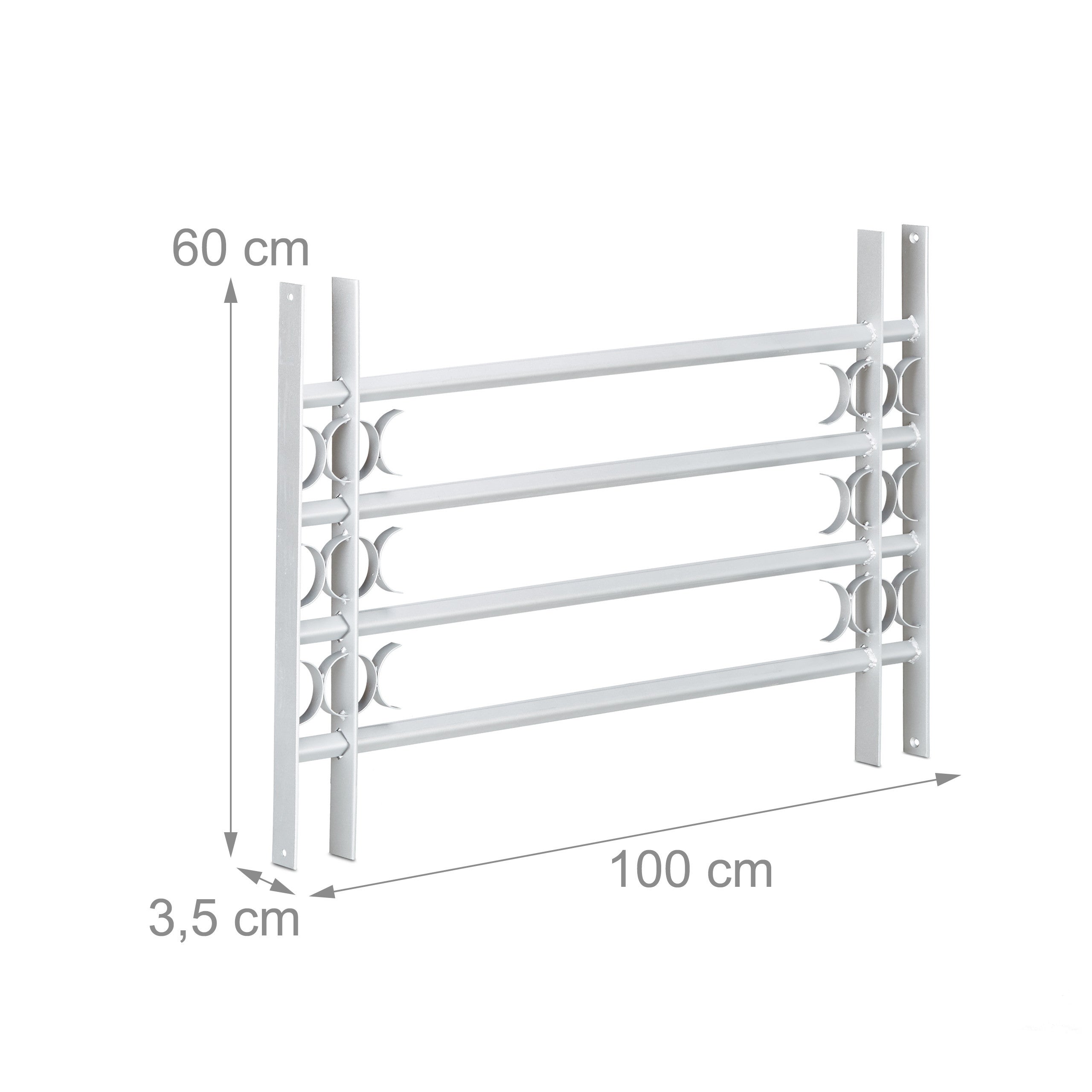 Grate per Finestre Antiscasso, 600x1000-1500 mm, Estensibili, Acciaio, Inferriate di Sicurezza, Grigio, Relaxdays - 4