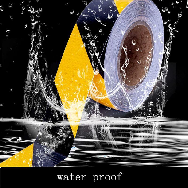 Nastro di segnalazione pericolo riflettente impermeabile di qualità premium, rosso e bianco, 15 cm x 25 m - 4